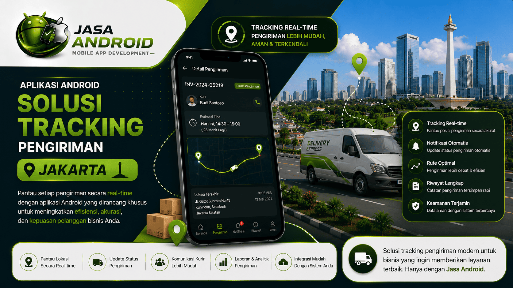 Jasa Pembuatan Aplikasi Android Solusi Tracking Pengiriman Jakarta: Cara Modern Memantau Pengiriman Secara Realtime dan Efisien